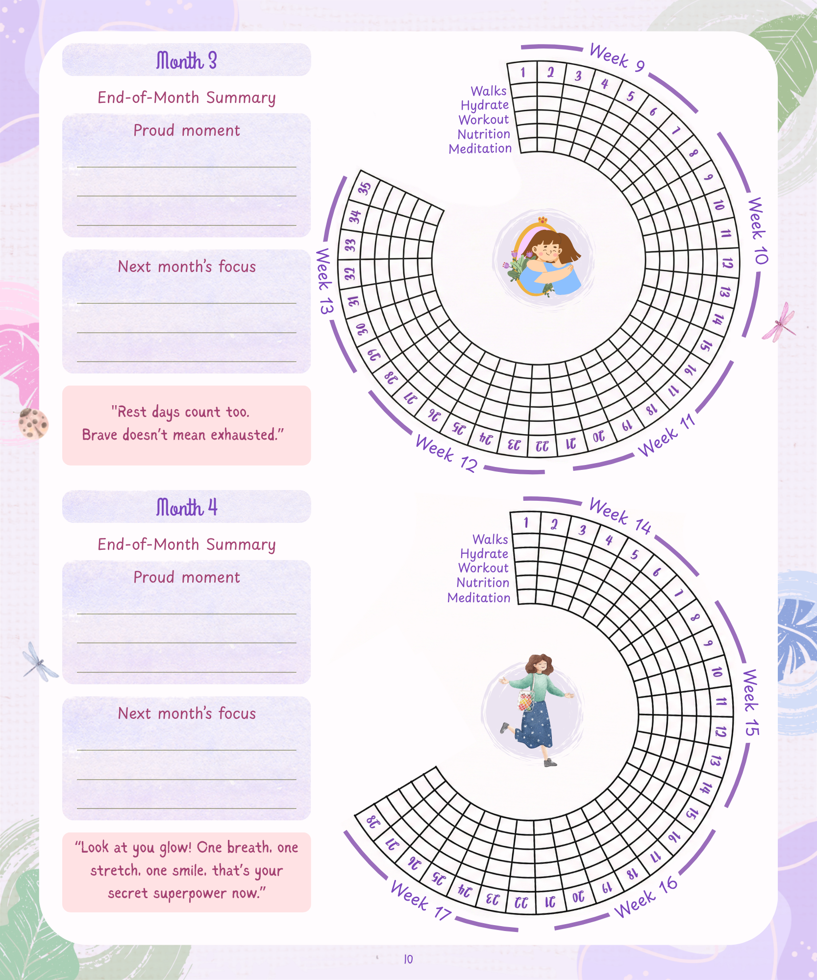 Daily Wellness Tracker page inside My Bump Tales journal