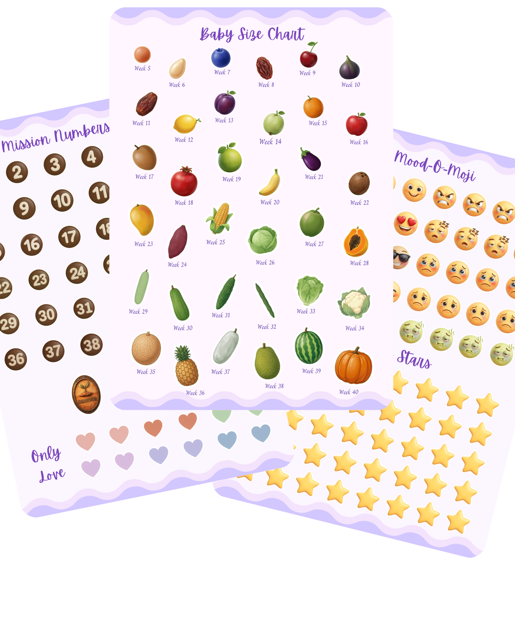 Dreamy Trail and stickers page inside My Bump Tales journal